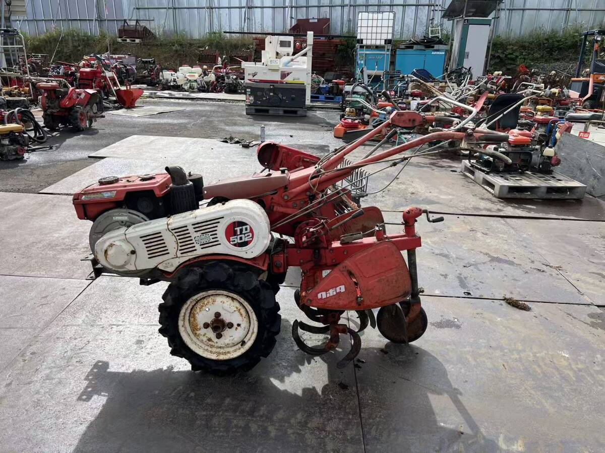 動画あり 秋田発 クボタ 耕運機 TD502 帆型トラクター ディーゼルエンジン E50-T2 5馬力 二プロ掘取機別売り拍卖