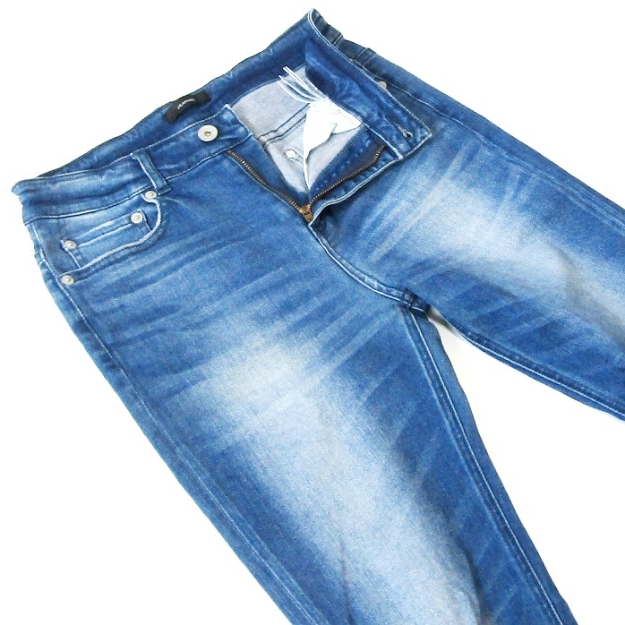 JEANASISジーナシス▼ストレッチスキニーデニム▼クラッシュ加工▼Mサイズ▼ウエスト約72cm拍卖