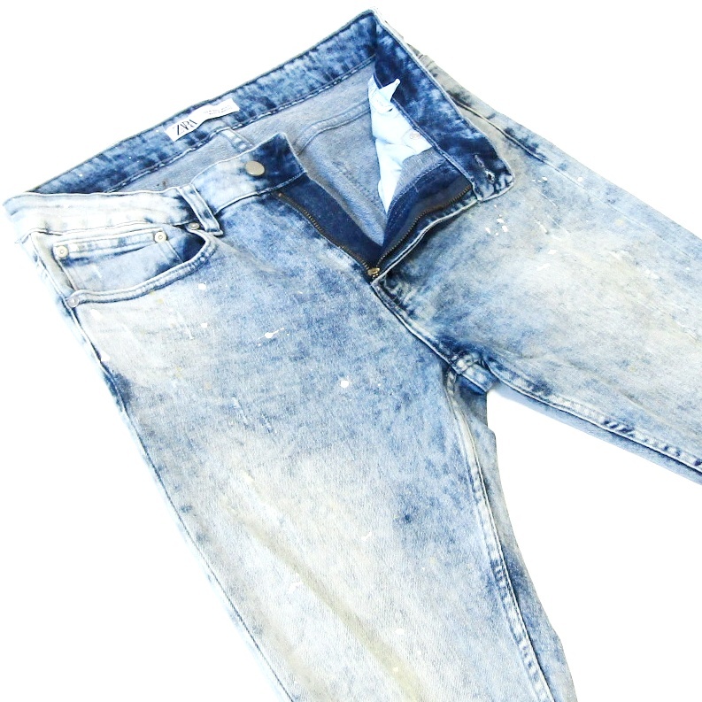 ZARAザラ▼ストレッチスキニーデニム▼クラッシュ加工▼31インチ▼ウエスト約82cm拍卖