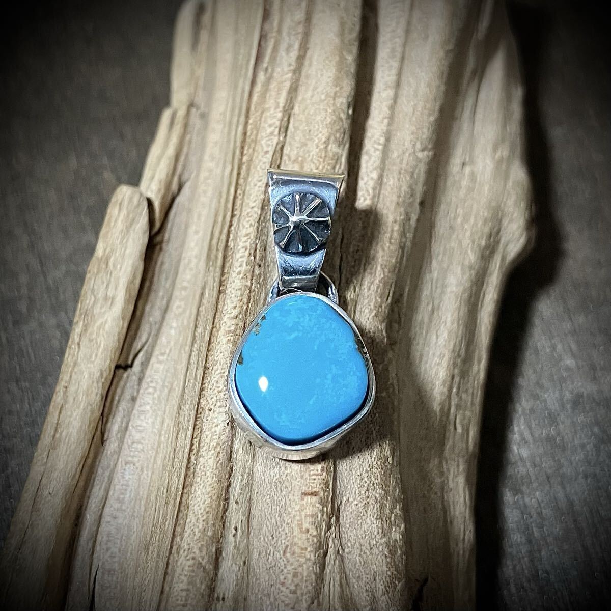 キングマン ターコイズ シルバー ネックレス ペンダント # インディアンジュエリー ネイティブアメリカン ナバホ族 Sterling 925拍卖