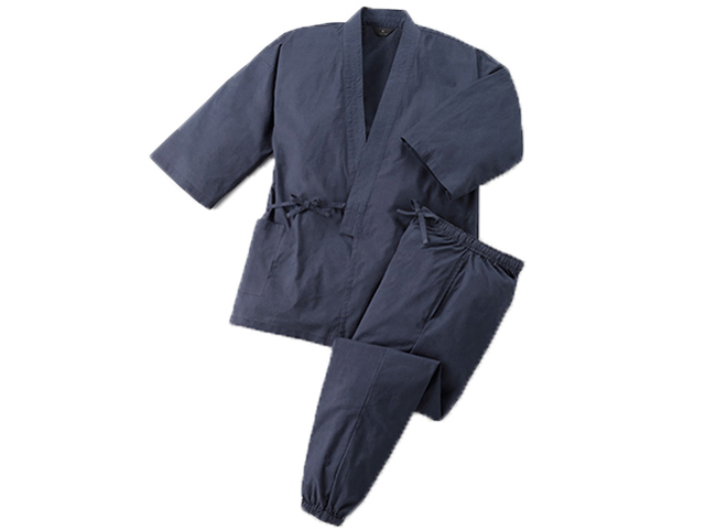 41112-1-b190 藍 3L 作務衣上下セット 匠/TAKUMI 男女兼用 綿100% さむえ 薄手仕上げ パジャマ ルームウェア 作業着 ユニフォーム拍卖