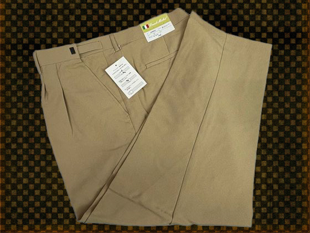 aa00022-1-nb528 ウエスト70-76 股下73cm ベージュ系 Franck Michel ウエストアジャスター付き スラックス 拍卖