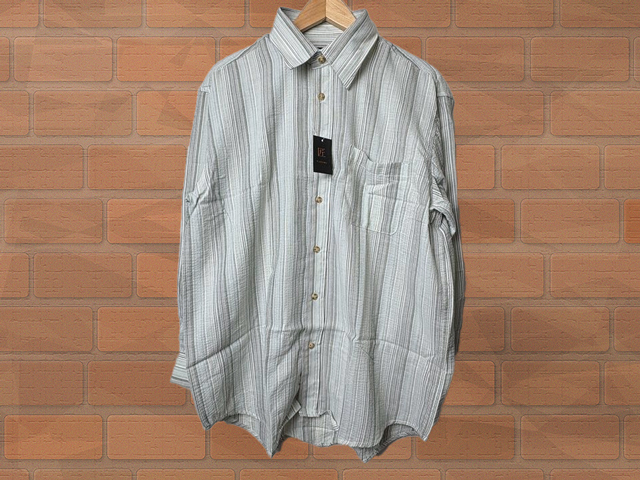 41030-3 ライトグリーン系 LLサイズ 匠 TAKUMI 軽く涼しい しじら織り レギュラーカラーシャツ 長袖 ボタンシャツ拍卖