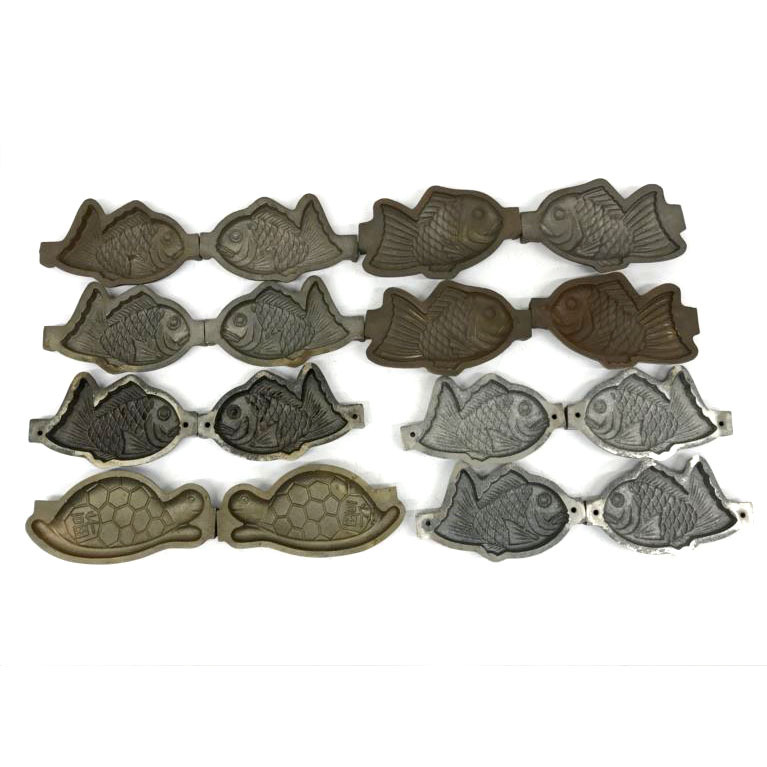 D8724YO 【デッドストック・未使用品】たい焼き型/7個 かめ焼き型/1個 一丁焼き たい焼き たい焼き器 亀 厨房機器店舗・業務用拍卖