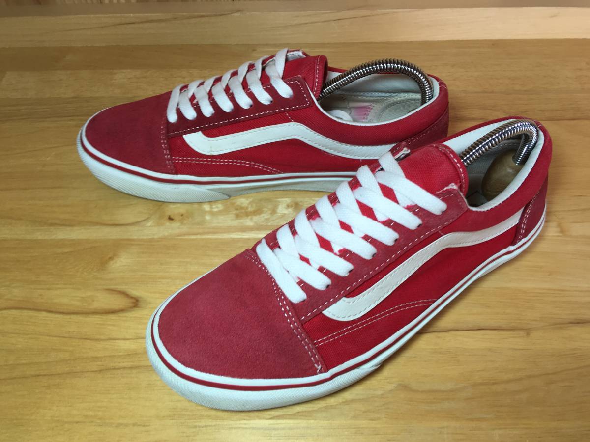 ★VANS バンズ 国内企画 OLD SKOOL オールドスクール Ultra Cush 赤×白 25.0cm Used 検 SK8 ハーフキャブ スリッポン ERA拍卖