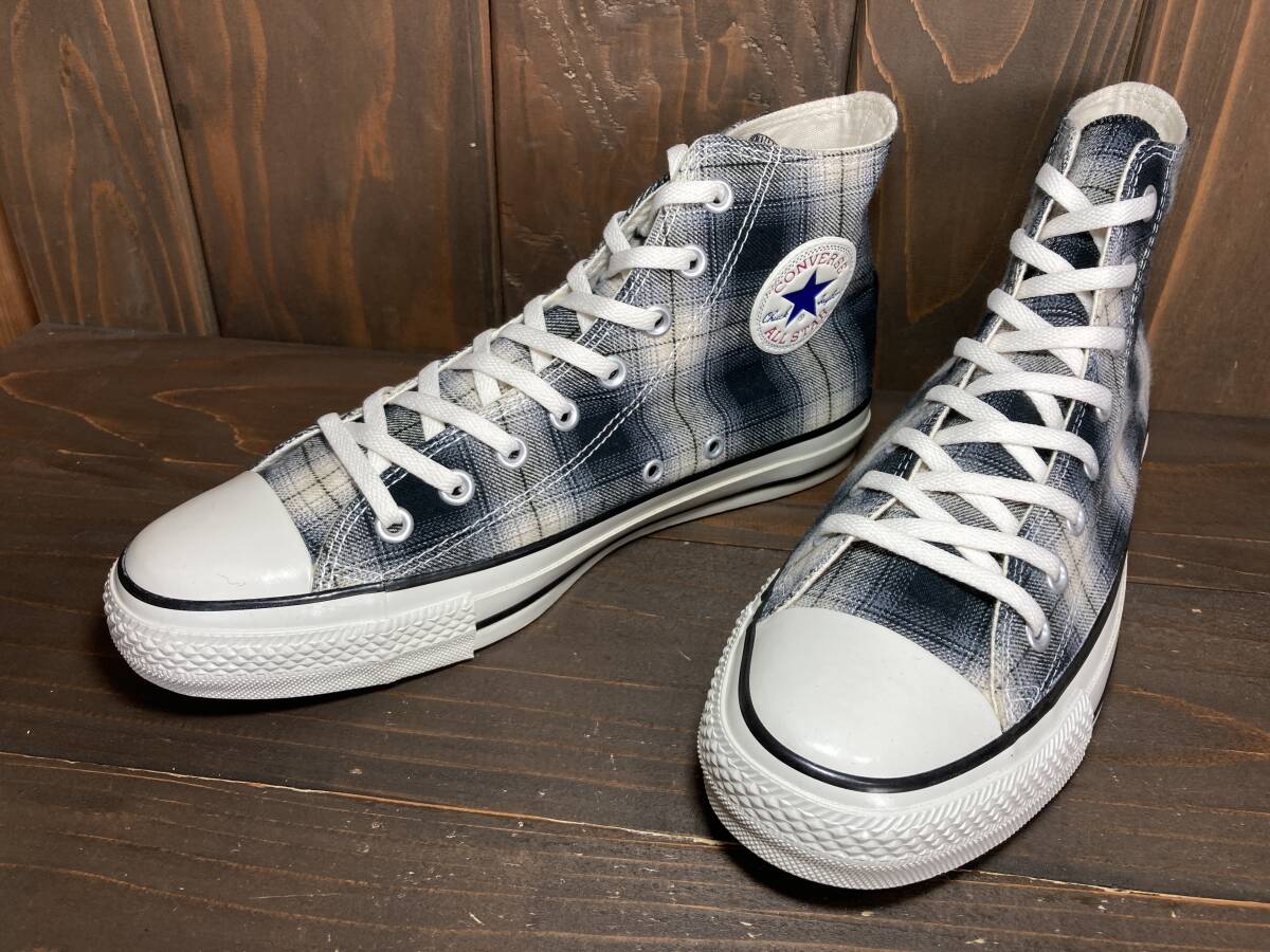★CONVERSE コンバース ALL STAR オールスター HI白×黒 タータンチェック 9.0インチ 27.5cm 未使用品 検 チャック テイラー スニーカー拍卖