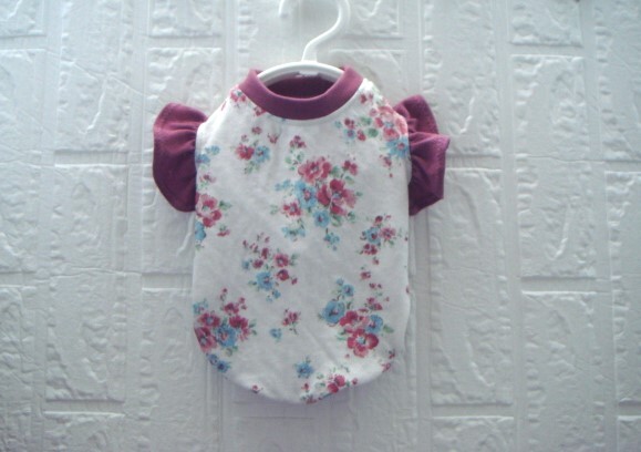 胴32 ハンドメイド フラワー柄タンクトップ フリル袖拍卖