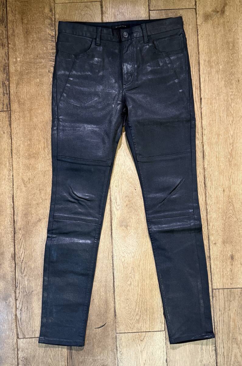 【かなり美品】WIZZARD ストレッチスリム ブラックデニム 一見革パン!? サイズ2【レア】拍卖