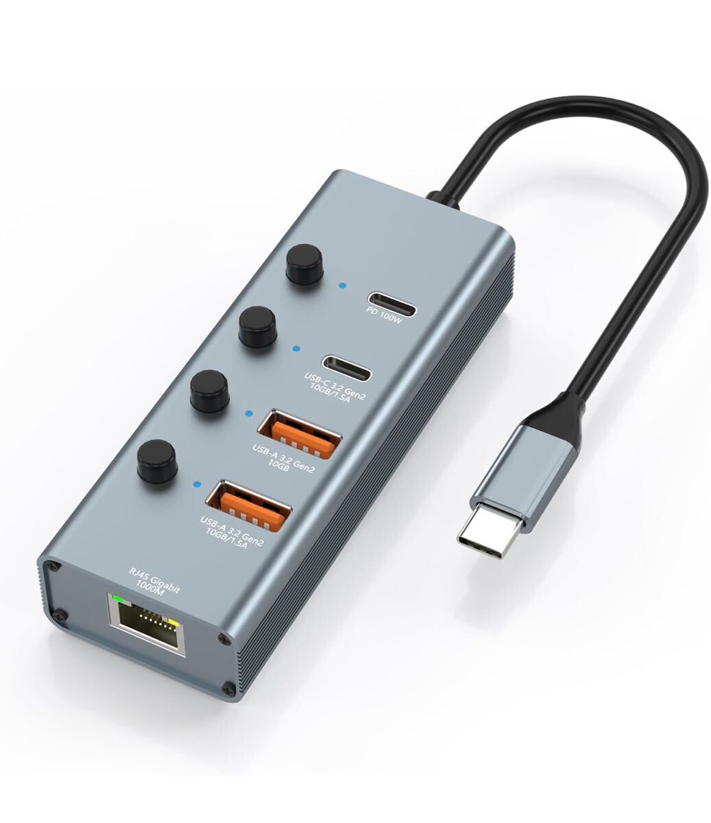 USB LAN変換アダプター 5-IN-1 USB 3.2 Gen 2ハブ 有線LANアダプター拍卖