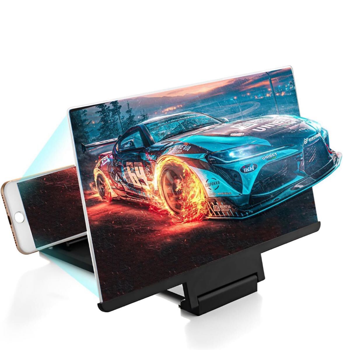 スクリーンアンプ スマホ拡大鏡 ホルダー スマートフ 360°回転可能 目の保護 疲労軽減 軽い 携帯便利 疲労軽減拍卖