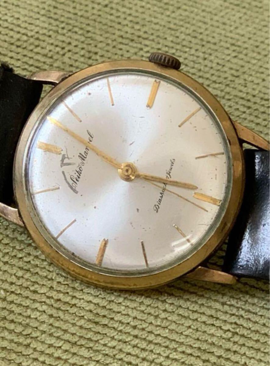(S-7) ヴィンテージ SEIKO セイコー 腕時計 マーベル 14K使用 現状渡し拍卖