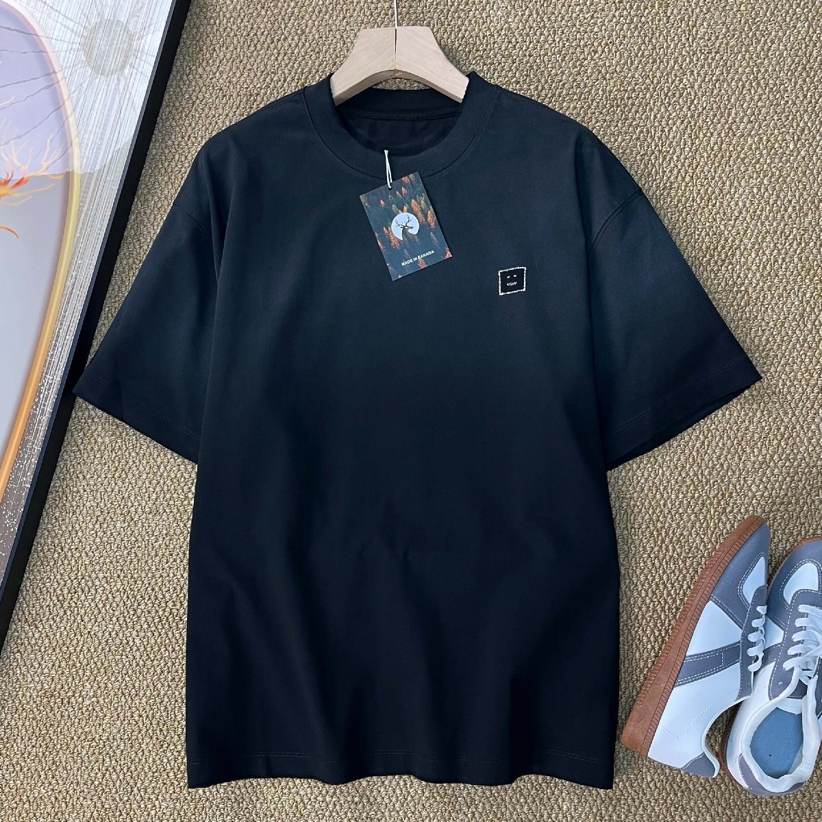 半袖 Tシャツ カナダ製造 コットン100% 薄手 通気 ソフト グラデーション シンプル 個性 カジュアル スウェット トップス 日常 夏 SIZE:XL拍卖