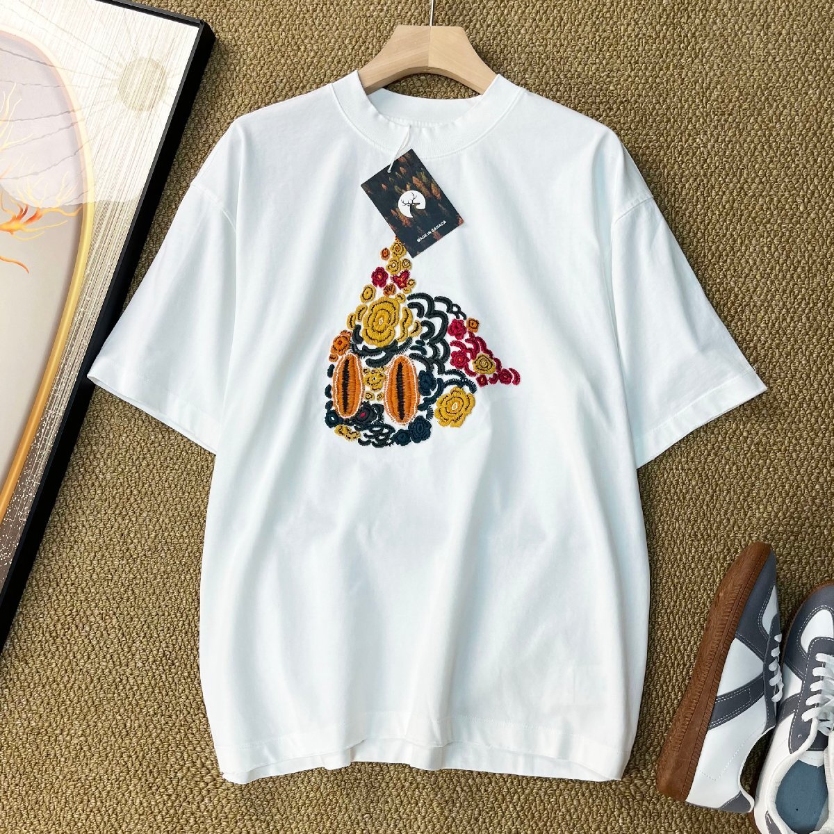 半袖 Tシャツ カナダ製造 コットン100% 柔らか シンプル 刺繍 クルーネック 個性 可愛い カジュアル 普段着 カットソー トップス 夏 SIZE:L拍卖