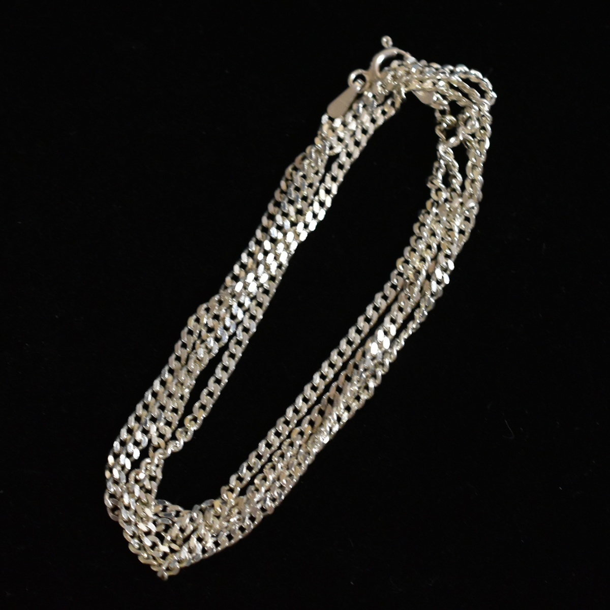 アンティーク/ヴィンテージ 純銀製刻印/Silver/シルバー ロング喜平チェーンネックレス 状態良好 本物保証拍卖