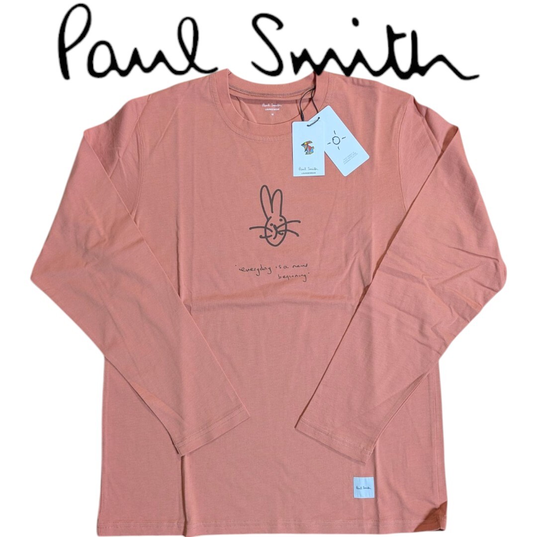新品 Paul Smith ポールスミス 長袖Tシャツ M ラビット ウサギ ポールズラビット ラウンジウェア ロングTシャツ ピンク メンズ 拍卖