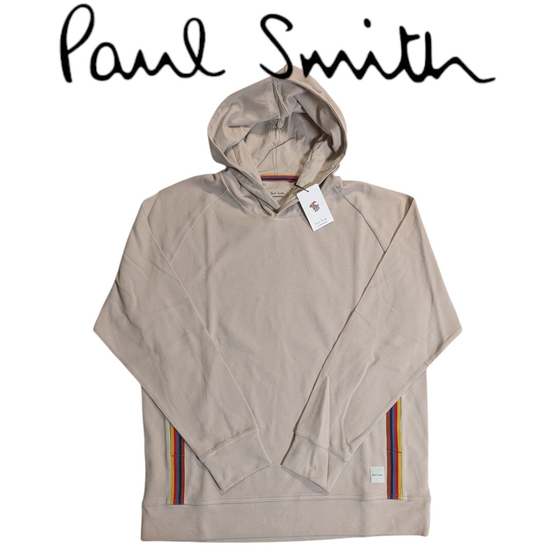 新品 ポールスミス Paul Smith プルオーバー パーカー LL ラウンジウェア アーティストストライプ ベージュ メンズ 拍卖