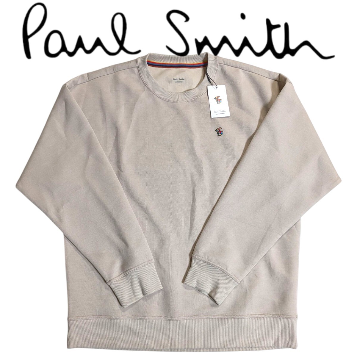 新品 Paul Smith ポールスミス スウェット L ベージュ ラウンジウェア クリスタルラビット ストライプ メンズ 男性 紳士 秋 冬拍卖