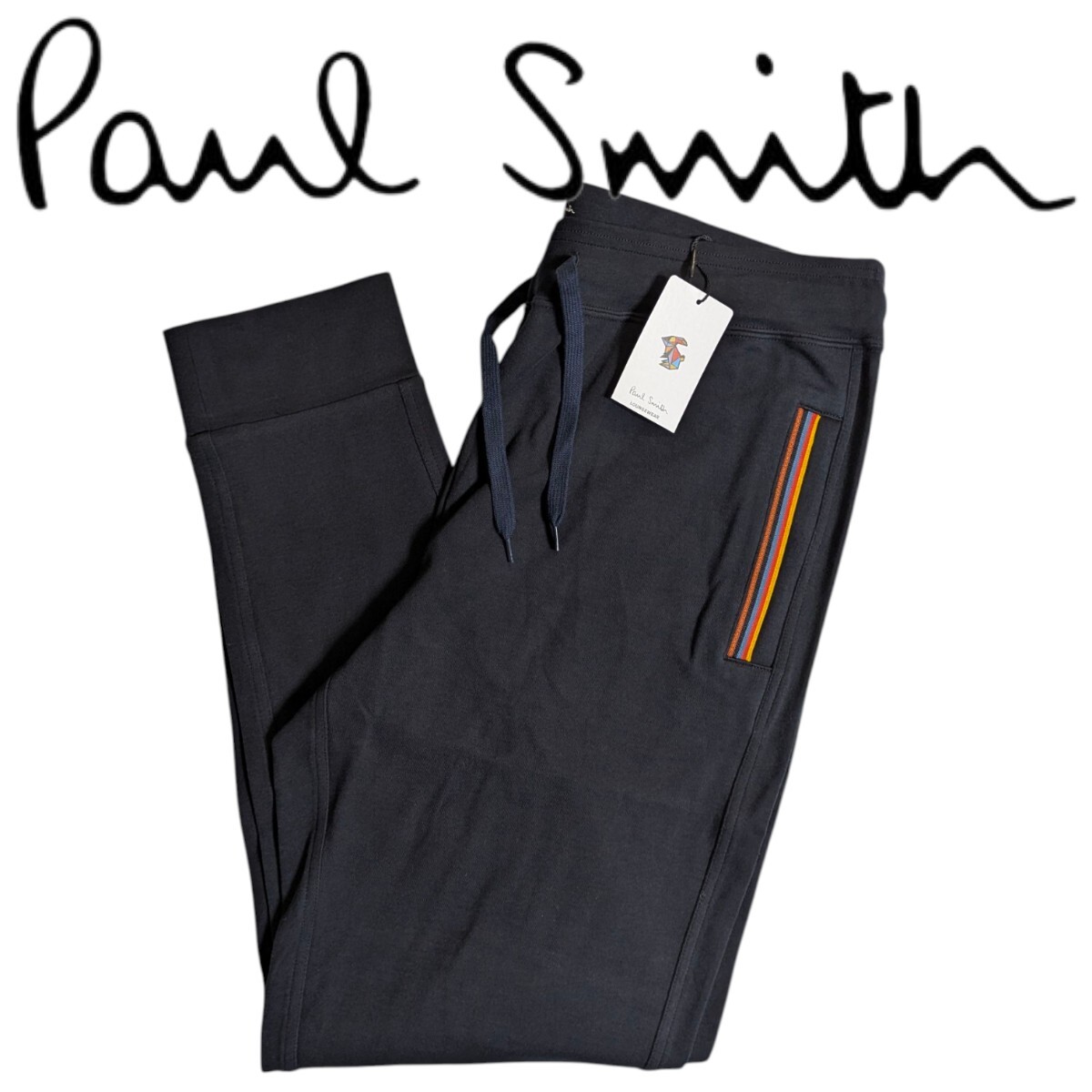 新品 Paul Smith ポールスミス ロングパンツ L アーティストストライプ ストレッチパンツ ダークネイビー メンズ 男性 紳士 秋 冬拍卖