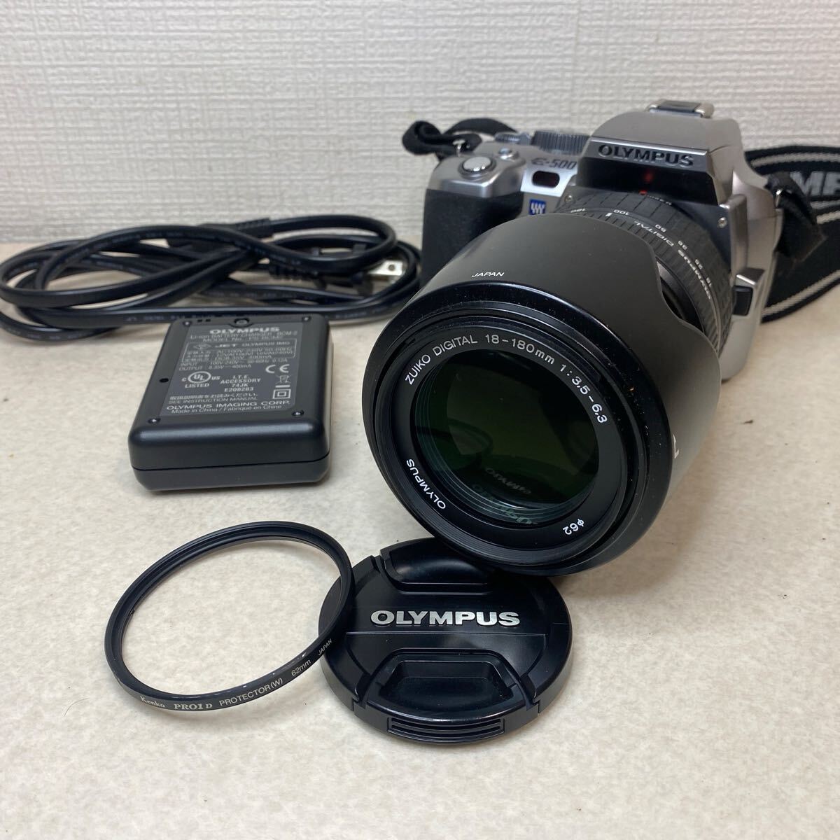 R1026 OLYMPUS オリンパス 一眼レフ E-500 レンズ 18-180mm 1:3.5-6.3 HOOD LH-82 プロテクター kenko PRO1D 62mm 拍卖