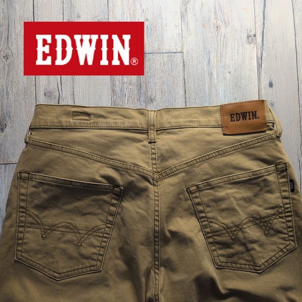 ☆EDWIN エドウィン☆GE505 ストレッチ USED加工 ストレート デニム パンツ size【L】 S2666拍卖
