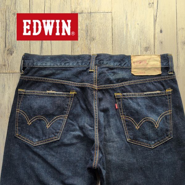 ☆EDWIN エドウィン☆504R USED加工 ストレート デニム size W36 S2667拍卖