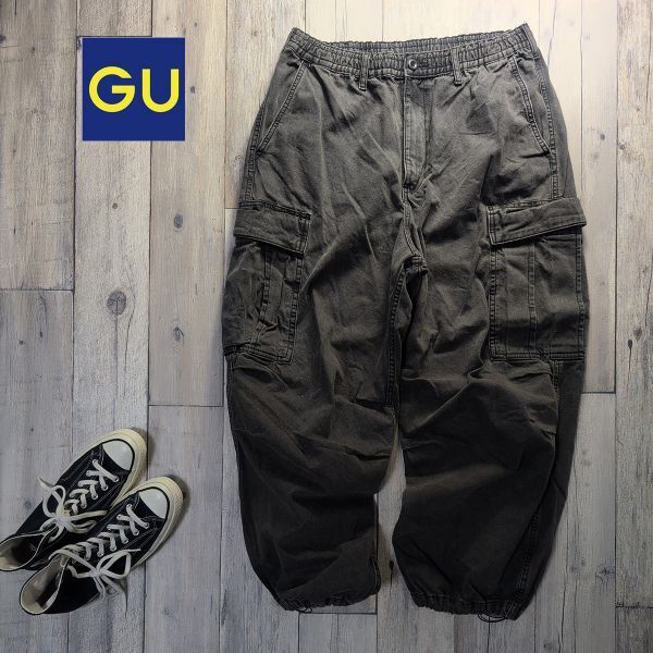 ☆GU ジーユー☆デニム カーゴパンツ ダークグレー Size(L) S2500拍卖