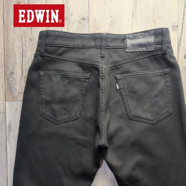 ☆EDWIN エドウィン☆FW503 ブラック ストレート 暖パン W32 S2693拍卖