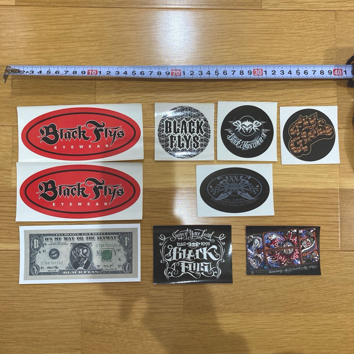 未使用 BLACK FLYS ステッカー 9枚 ブラックフライ サングラス レイバン ポールスミス オークリー SMITH RAY BAN OAKLEY TOM FORD トム拍卖