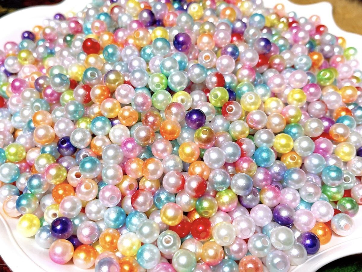 送料無料!同梱OK!取置2週間☆*【約8㎜】【大量セット約500g・2000個以上】*グラデーション*アクリルビーズ*カラフル*23*即決!拍卖