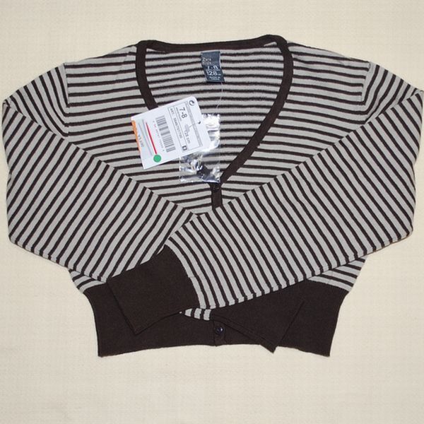 送料無料 Last ZARAザラ 104cm 3/4歳 綿混ストレッチ カーディガン 茶拍卖