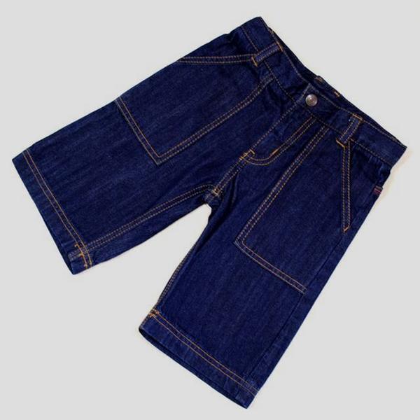Last コムサイズム 110 綿100% デニムハーフパンツ拍卖