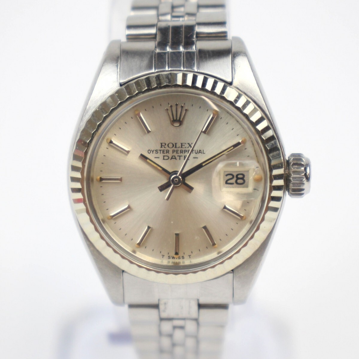 ◆ 1円 ~ 稼働品 ROLEX / ロレックス 6917 4番 ヴィンテージ オイスターパーペチュアルデイト シルバー SS/WG 159456拍卖