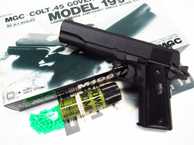 MGC COLT .45 コルト ガバメント M1911A1 固定スライド オールブラック HW ガスガン 管理7k1025I-I04拍卖