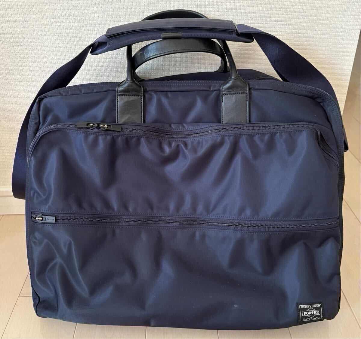 【美品】吉田カバン/PORTER/TIME/2WAY OVERNIGHT BRIEFCASE(L)/655-08294/ネイビー拍卖