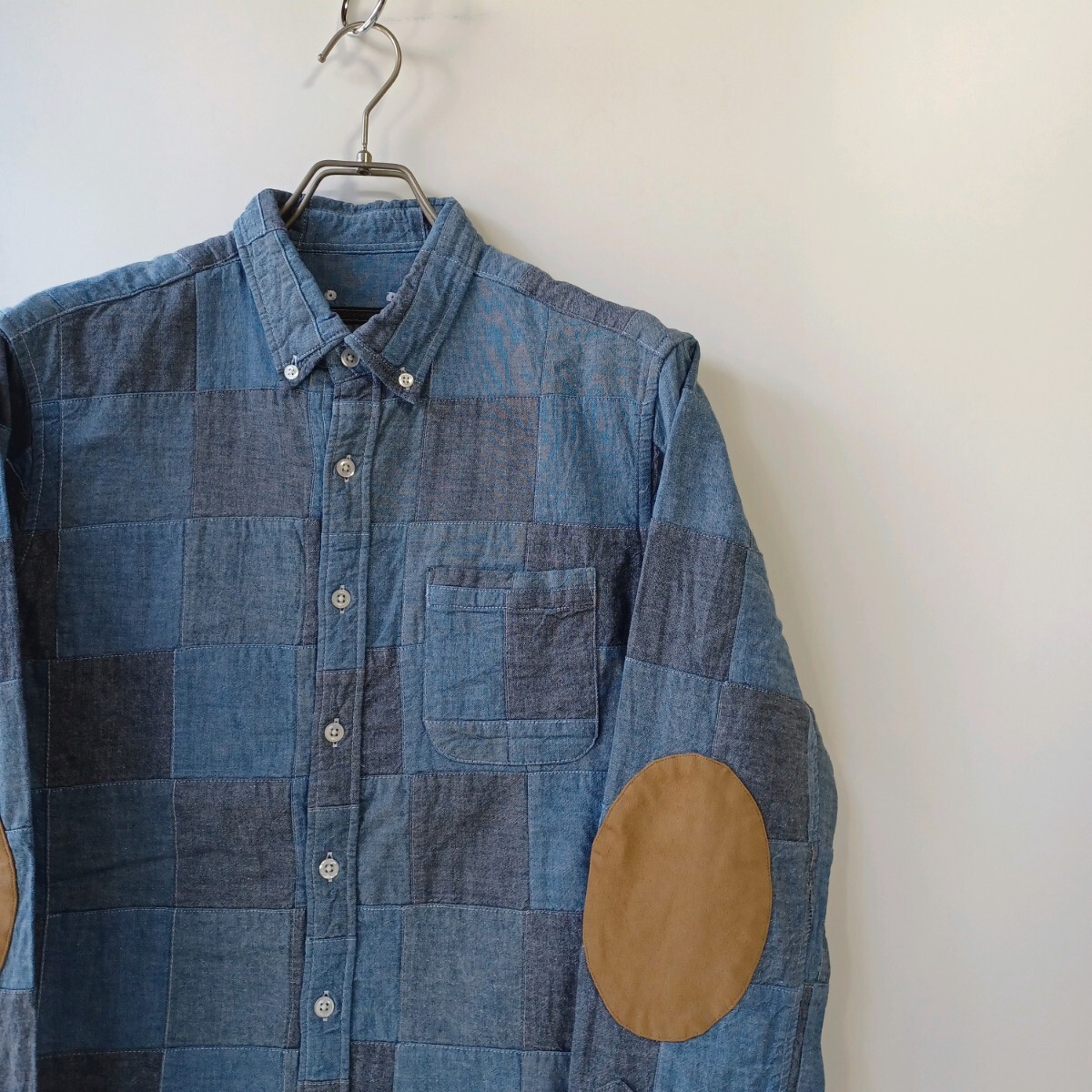 SOPHNET. ソフネット パッチワークシャツ エルボーパッチ拍卖