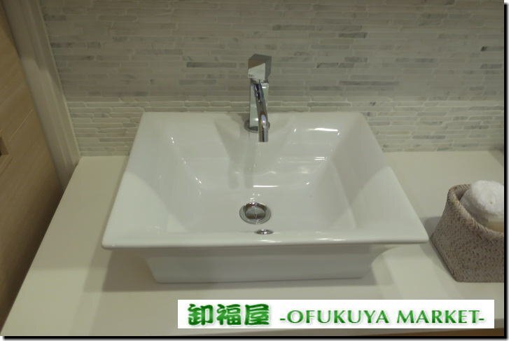 511572■洗面ボウル 手洗い器ボウル 陶器 W485 D380 H165 水栓金具付■展示品/取り外し品/未使用品/千葉出荷拍卖