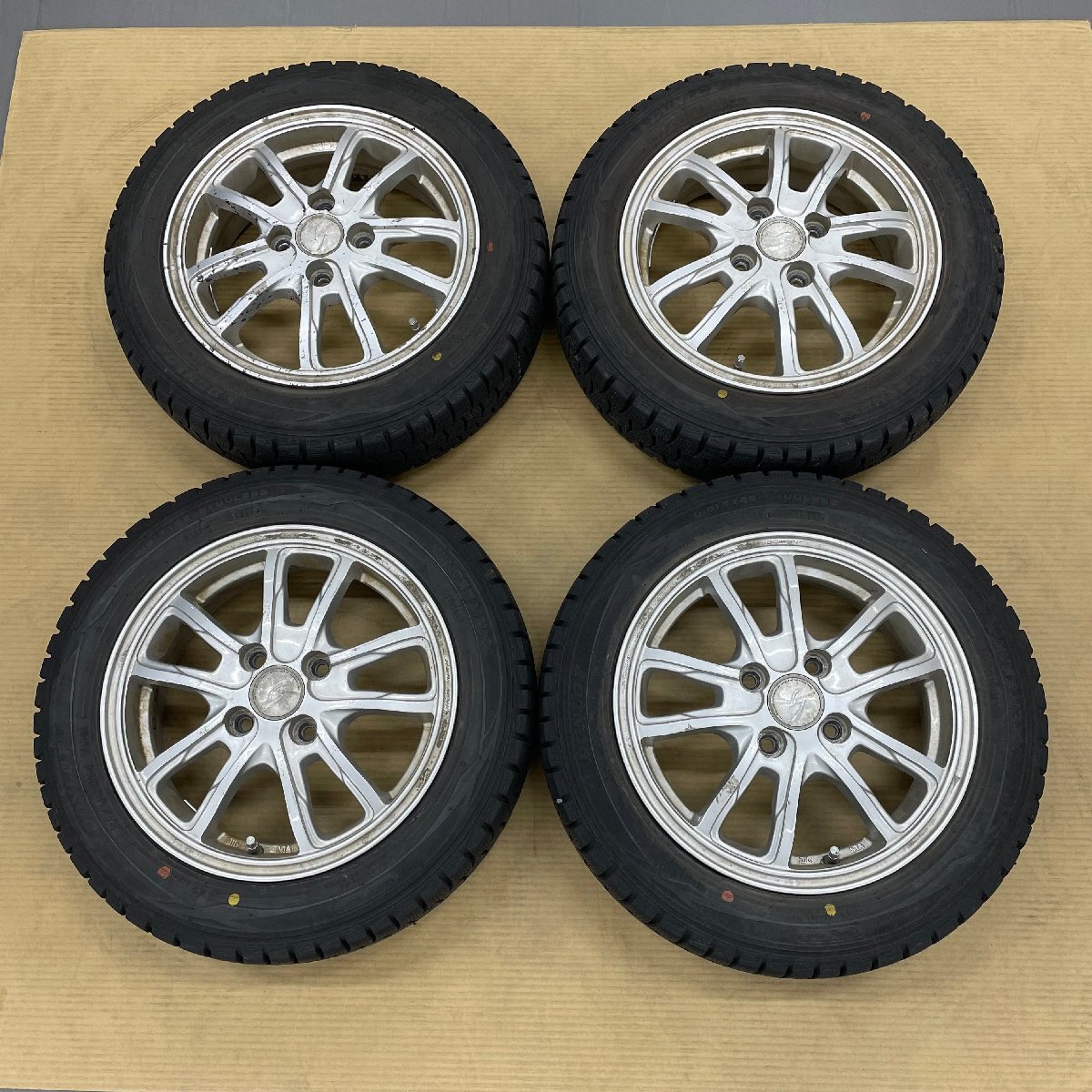 4穴 PCD100 14インチ 4.5J +44 φ67 155/65R14 DUNLOP WINTERMAXX 2019年製(中古)拍卖
