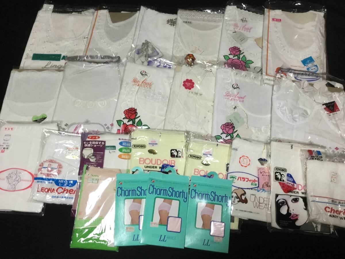 レトロ 女性 肌着 スリップ ショーツ ブラスリップ サイズいろいろ24点拍卖
