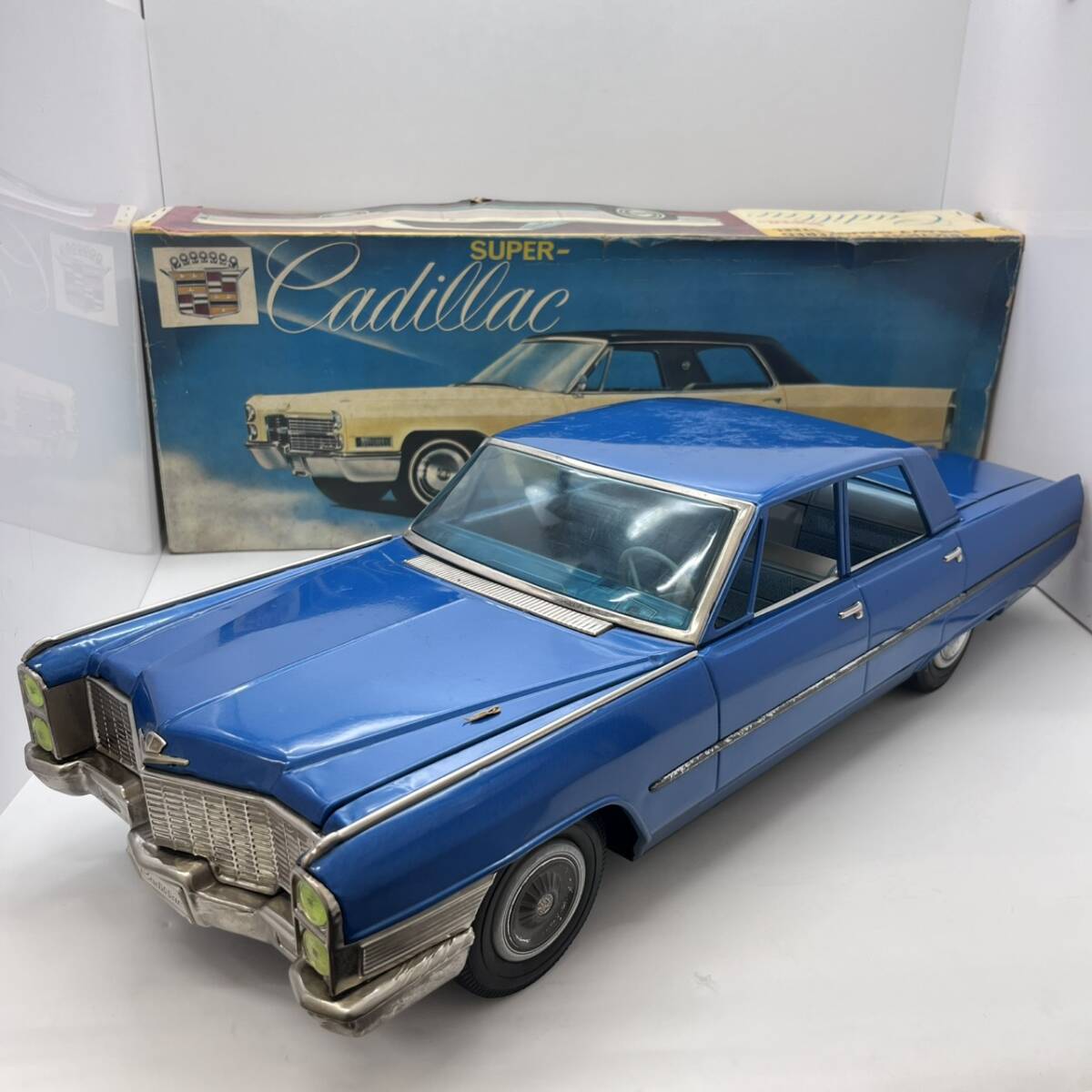 A14543 中古品 野村トーイ 希少品 特大ブリキミニカー CADILLAC スーパーキャデラック 全長約64cm拍卖