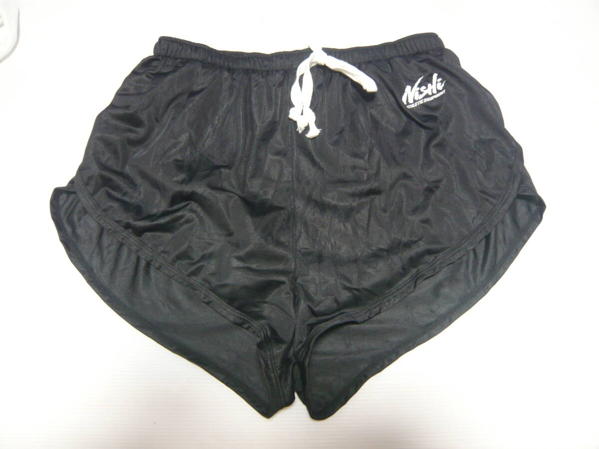 7996 美品★ニシスポーツ 男子陸上ランニングパンツ インナー付き 黒色 Lサイズ拍卖