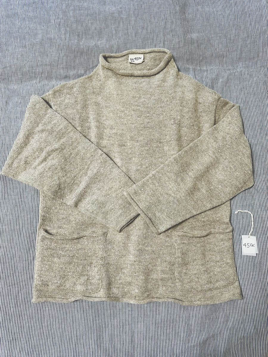 【美品タグ付き】45R 馬比古 コットンシェットランド ニットソー 検)45rpm、セーター、ニット拍卖