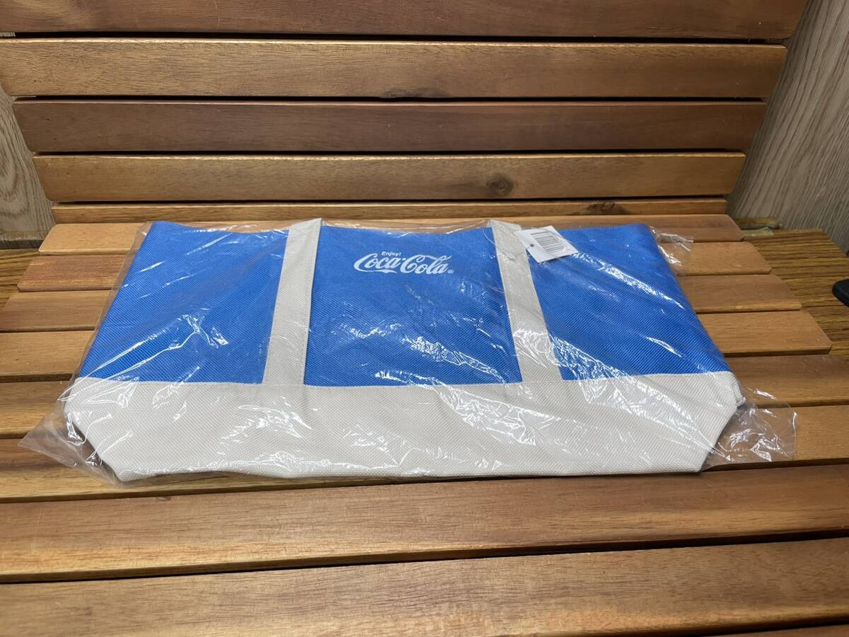 大特価☆未使用【 コカ・コーラ / Caca Cola 】ノベルティグッズ エコバッグ ブルー ハンドバッグ カバン 鞄 小物入れ YP拍卖