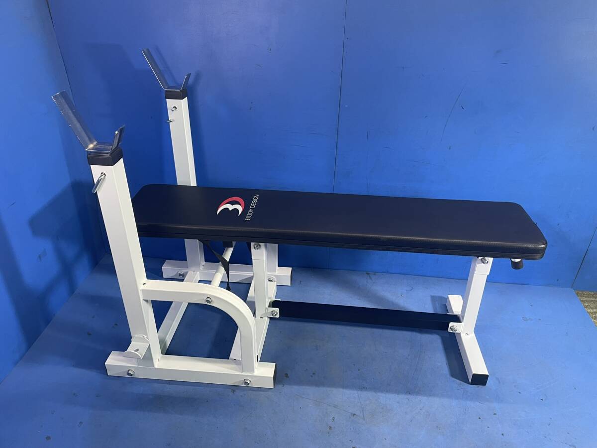 【 BODY DESIGN / ボディデザイン 】バーベルスタンド一体型トレーニングベンチ トレーニングベンチ ベンチプレス台 筋トレ フィットネスKC拍卖