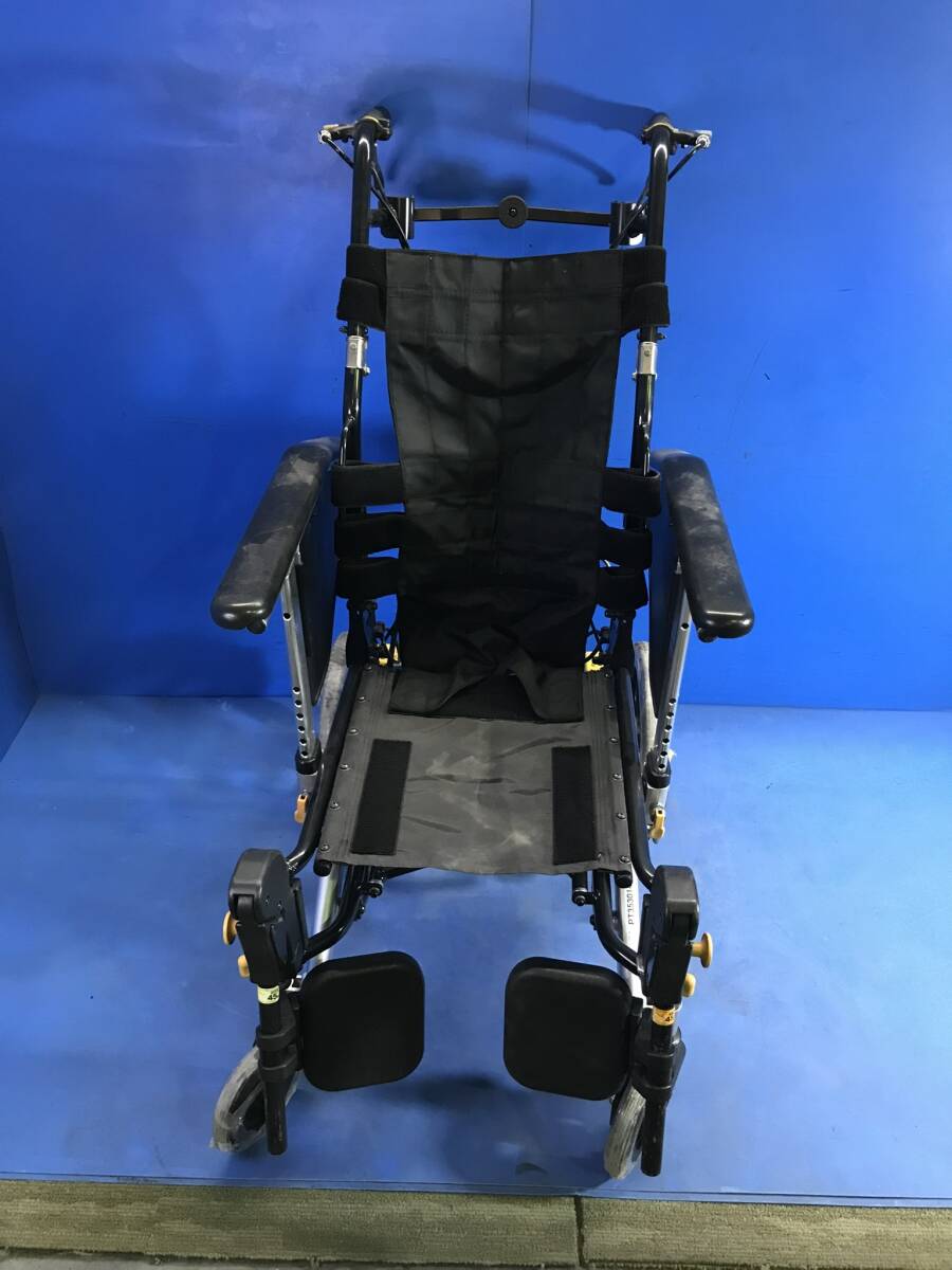 3【 松永福利器具製造 】介助用車椅子 マイチルト ティルト リクライニング【 MH-CR3D S&E 400 F02 】2015年製 介護 リハビリ 車イス KC拍卖