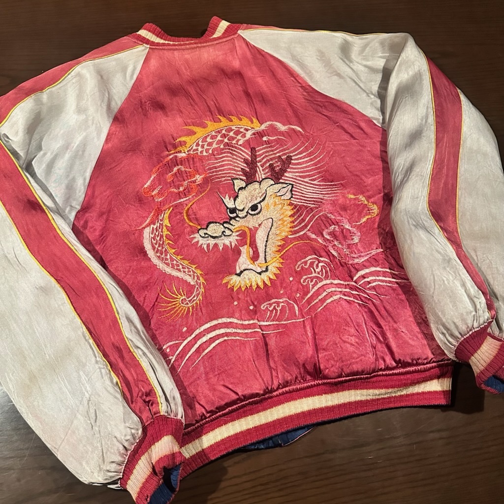 40s 50s ビンテージスカジャン スカジャン ドラゴン×イーグル SPEED Vintage Souvenir Jacket 東洋拍卖