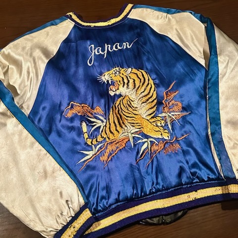 40s 50s ビンテージスカジャン スカジャン ローリングタイガー×ジャパンマップ SPEED Vintage Souvenir Jacket 東洋拍卖