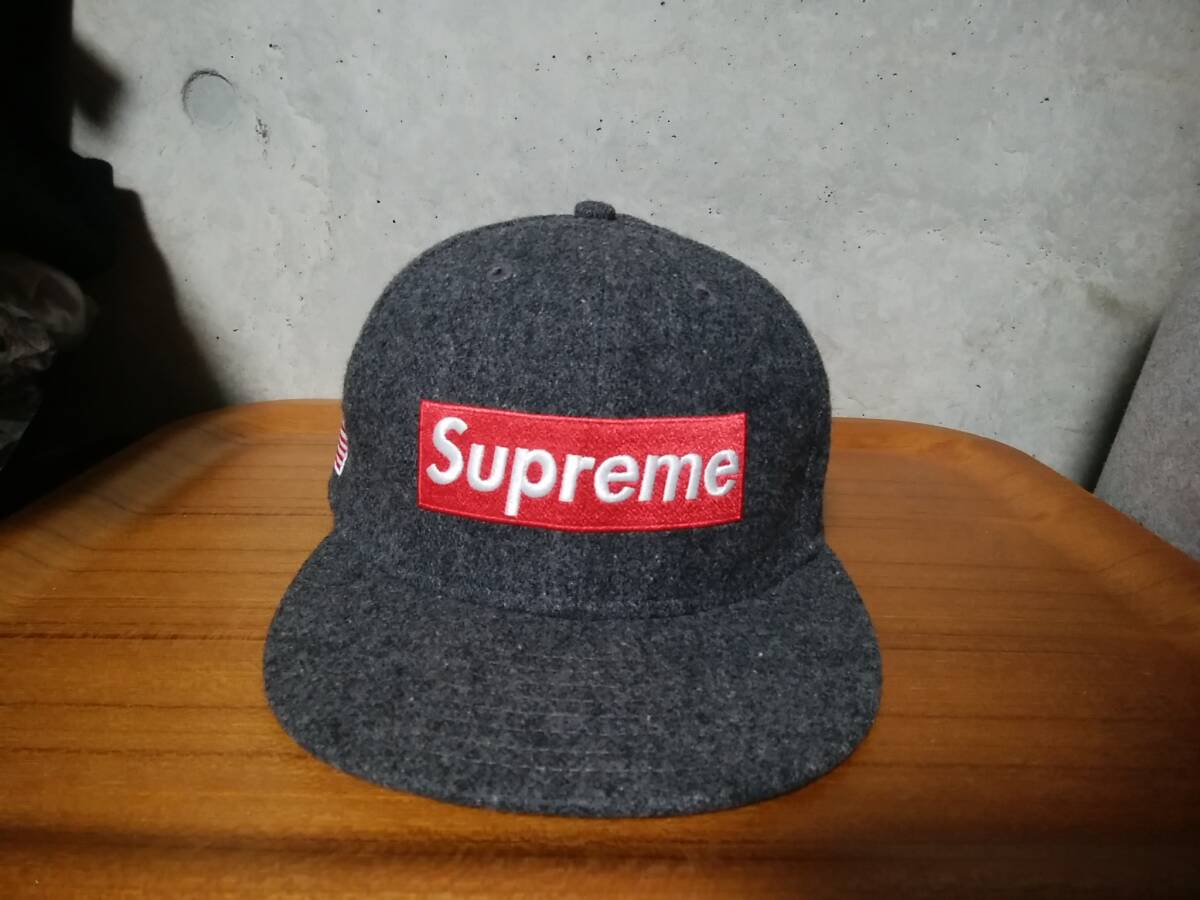 【Supreme シュプリーム×NEW ERA ニューエラ×WOOLRICH ウールリッチ 】ベースボールキャップ ボックスロゴ刺繍 限定トリプルコラボモデル拍卖