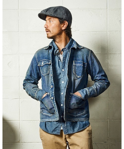 【TMT】デニムカバーオールジャケットL 日本製 「INDIGO CANVAS COVERALL(VINTAGE FINISHED)」 本店限定 名作 人気アイテム拍卖