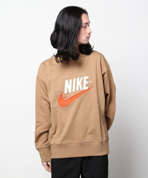 【NIKE ナイキ】スウェットM 「NIKE TREND OVERSHIRT / ナイキ トレンド オーバー トップス 」 人気アイテム ビッグロゴ刺繍デザイン入り拍卖