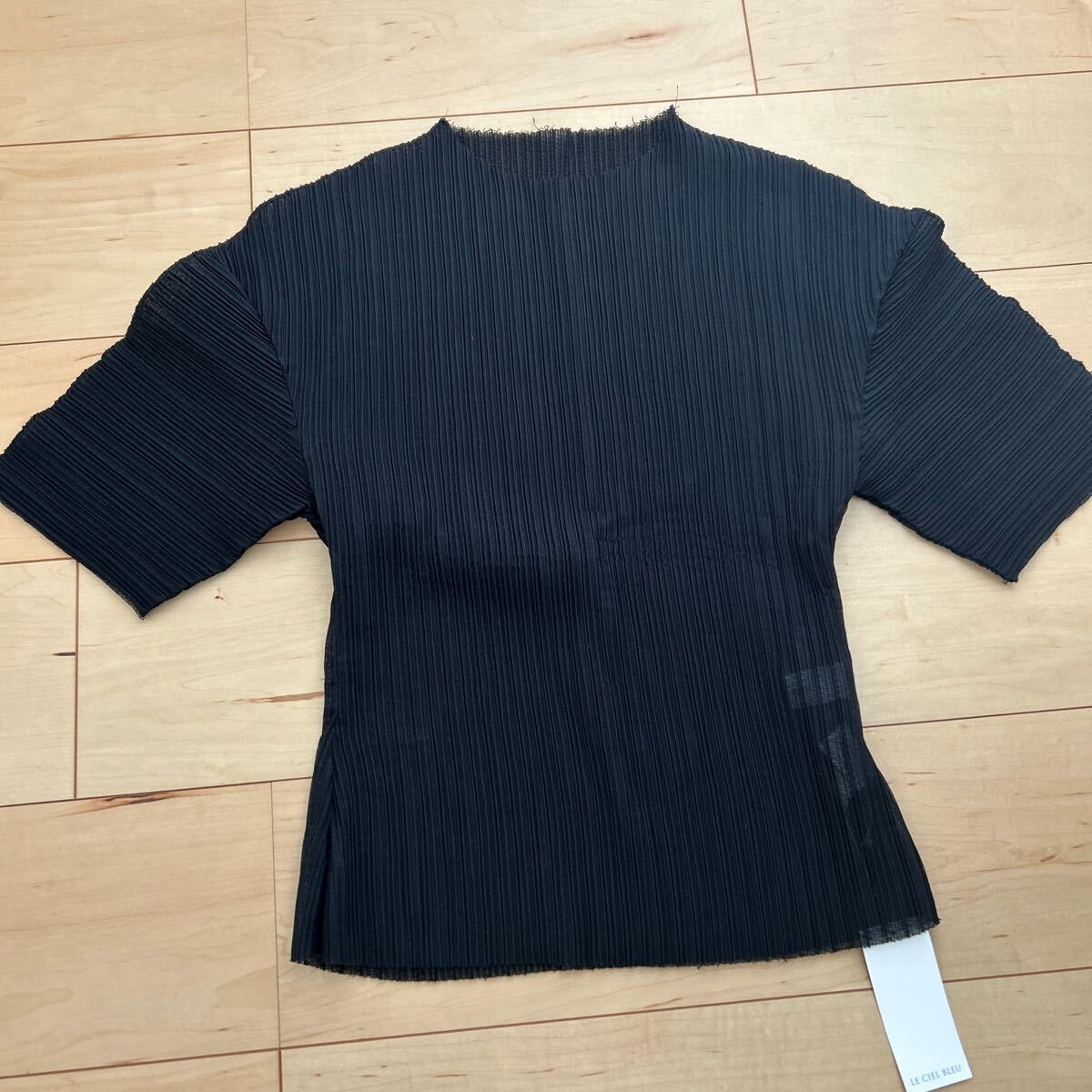 LE CIEL BLEU / ルシェルブルー カットソー 半袖 ブラック トップス サイズ36拍卖